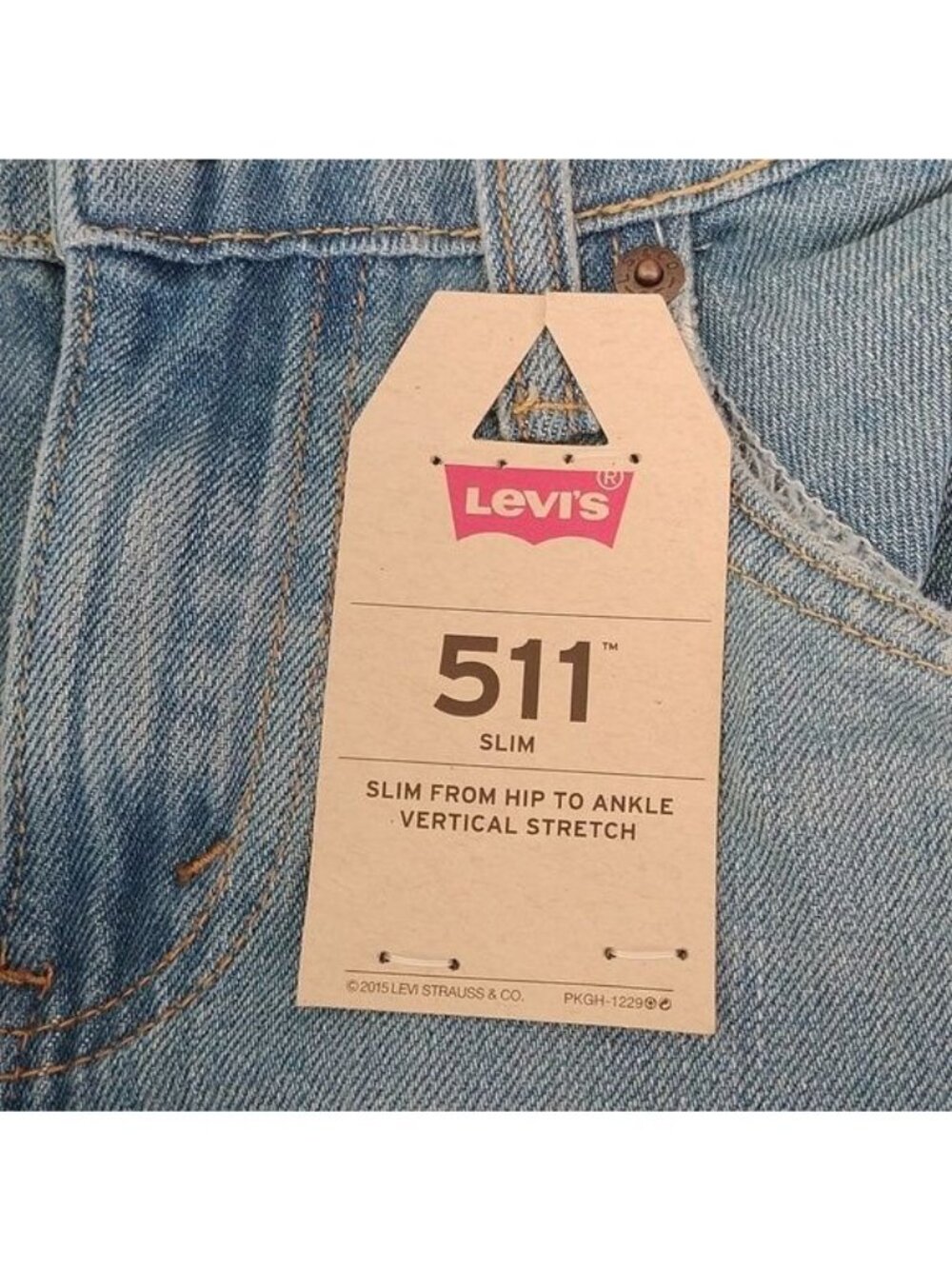 Levi's Big Boys 511 Slim Stretch Denim Blue Jeans, Dallas, size 12 Regular 26x26 - Picture 5 of 7